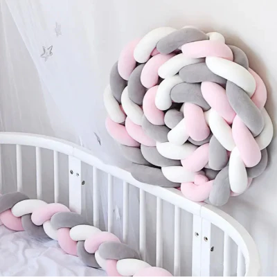 Tresse de Lit - BraidCushion™ - Blanc Gris Rose
