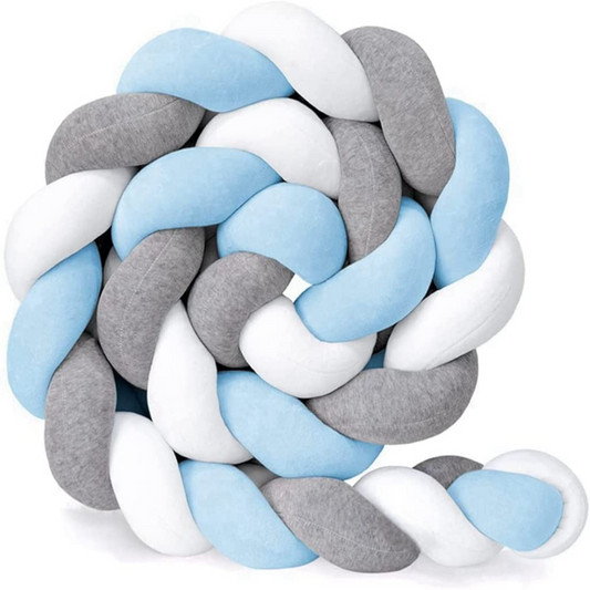 Tresse de Lit - BraidCushion™ - Blanc Bleu Gris